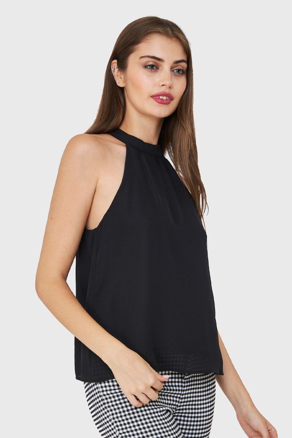 Blusa Halter Negro Nicopoly-2