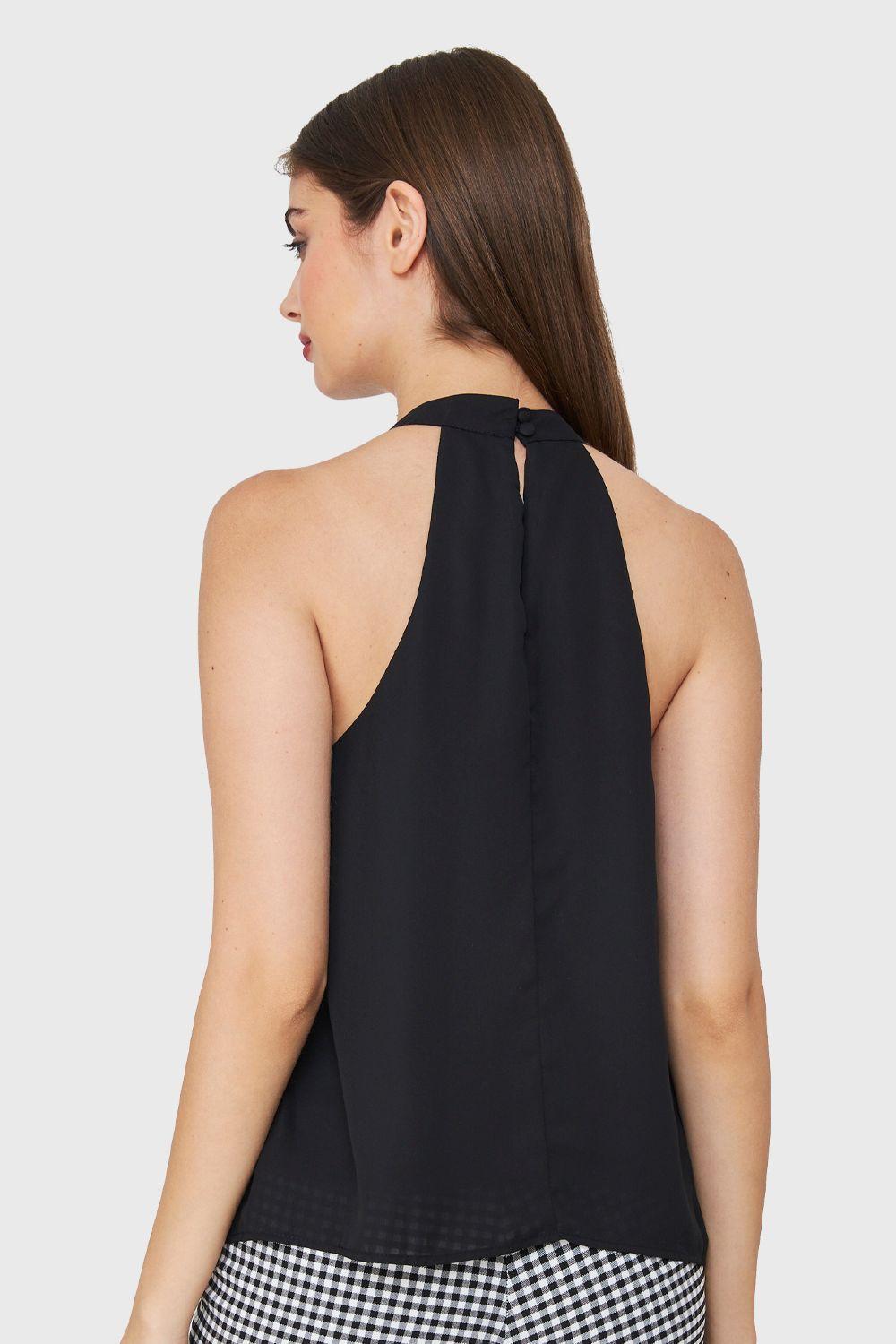 Blusa Halter Negro Nicopoly-3