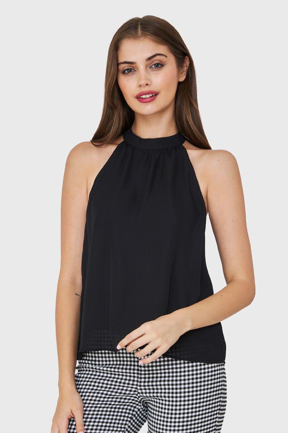 Blusa Halter Negro Nicopoly-4
