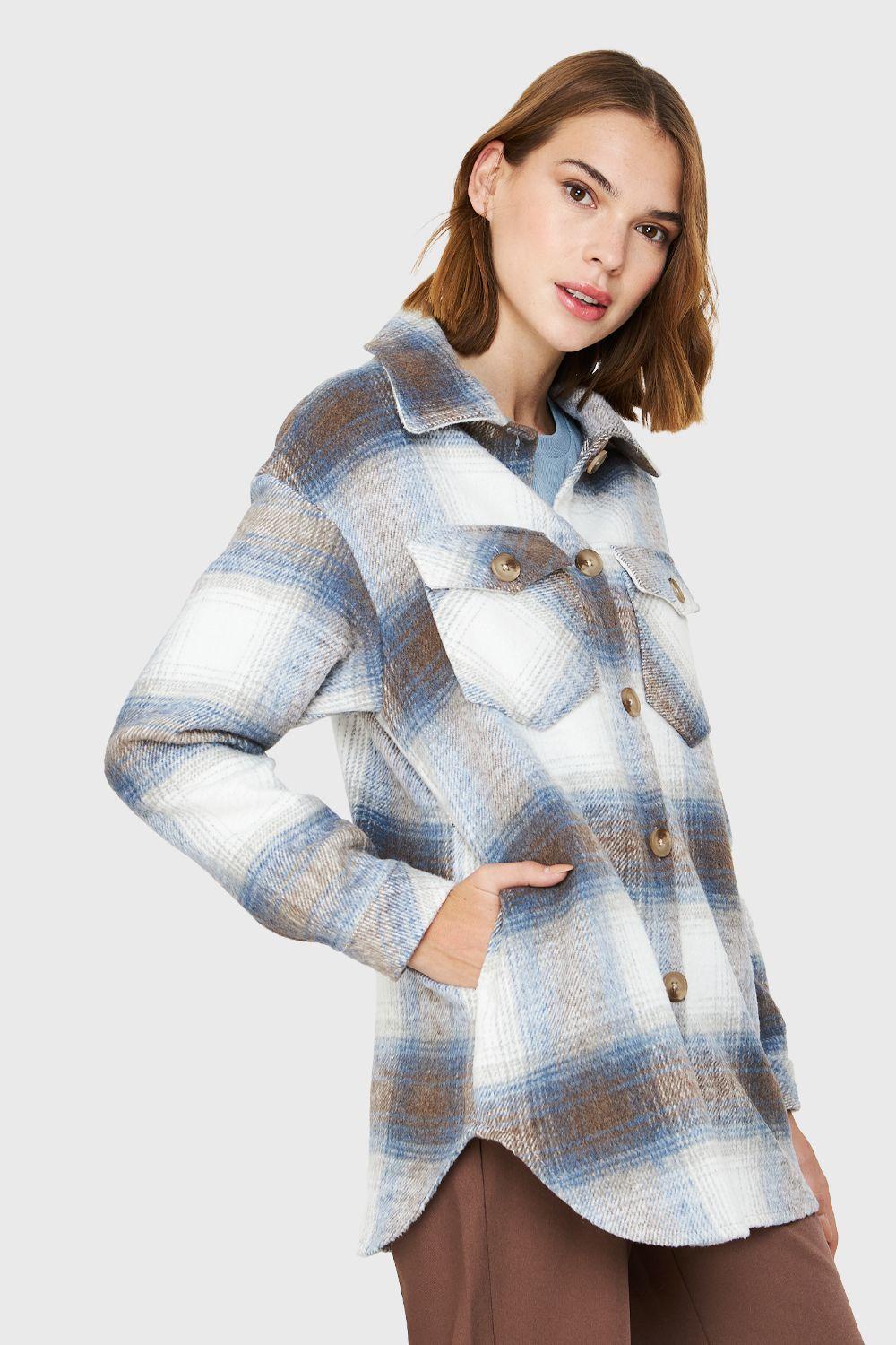 Sobrecamisa Cuadrillé Bolsillos Azul Nicopoly-2