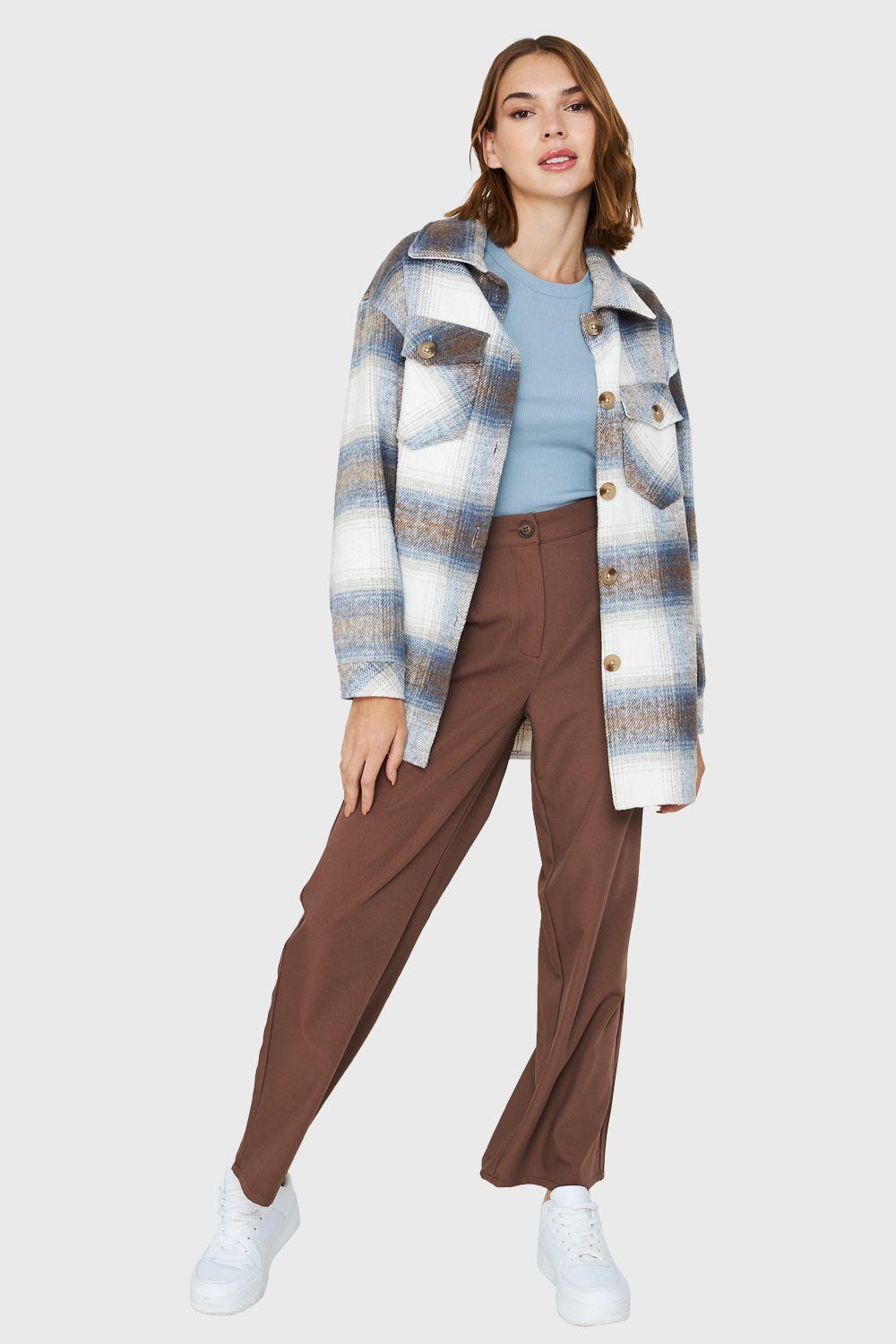 Sobrecamisa Cuadrillé Bolsillos Azul Nicopoly-1