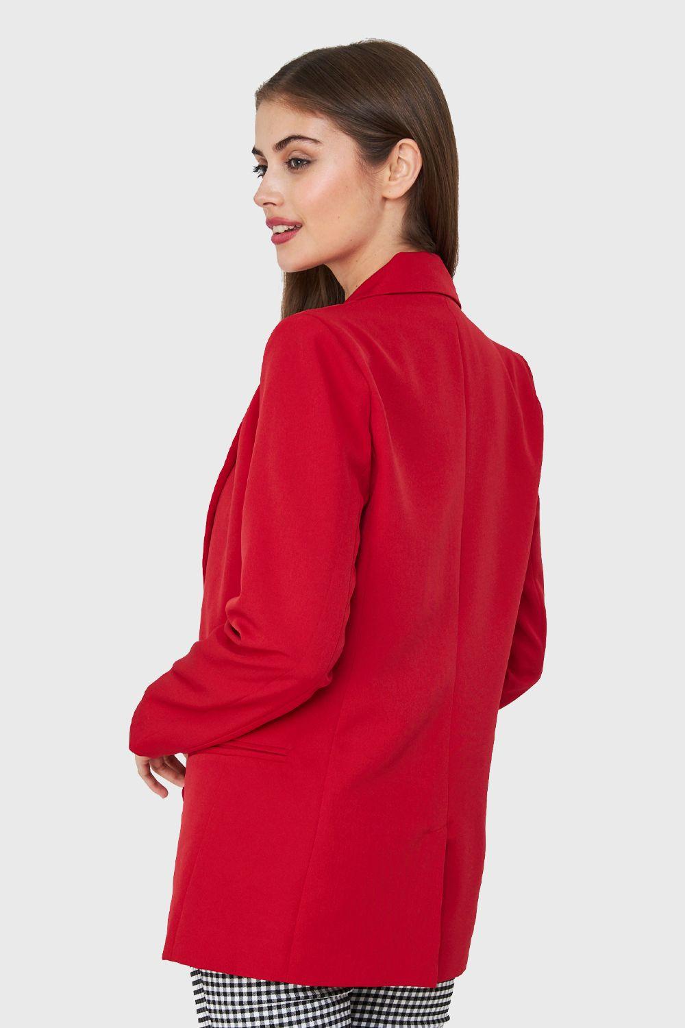 Blazer Cuatro Botones Decorativos Rojo Nicopoly-3