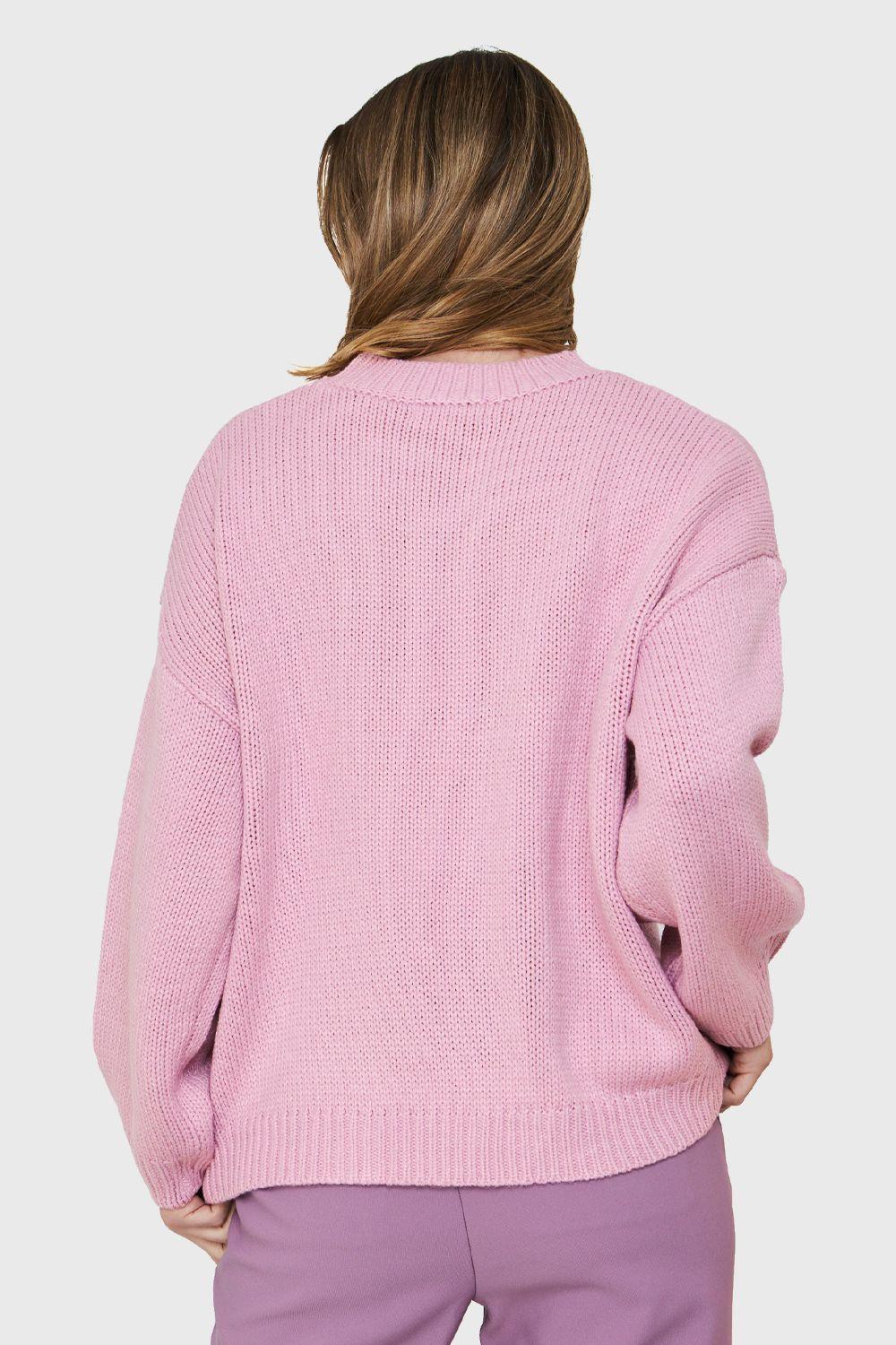 Sweater Básico Holgado Malva Nicopoly-3
