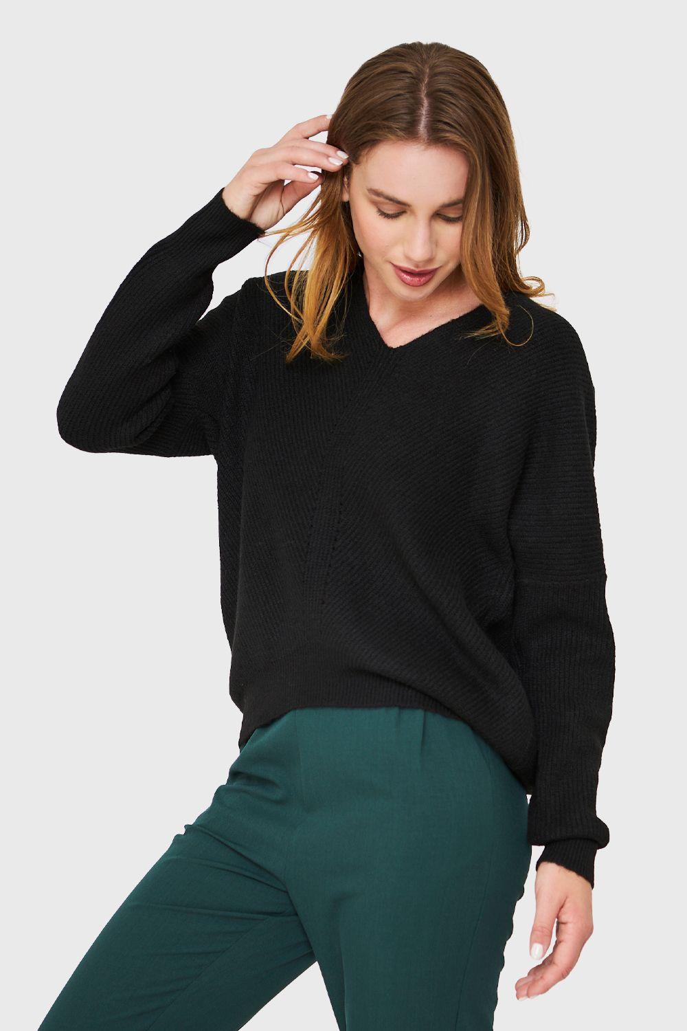 Sweater Holgado Negro Nicopoly-2