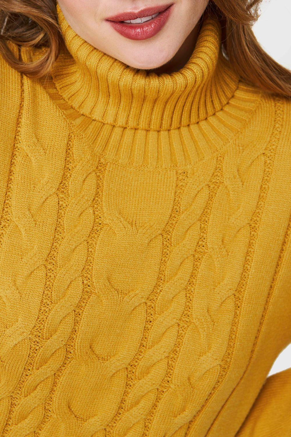 Sweater Tipo Cadeneta Mostaza Nicopoly-5