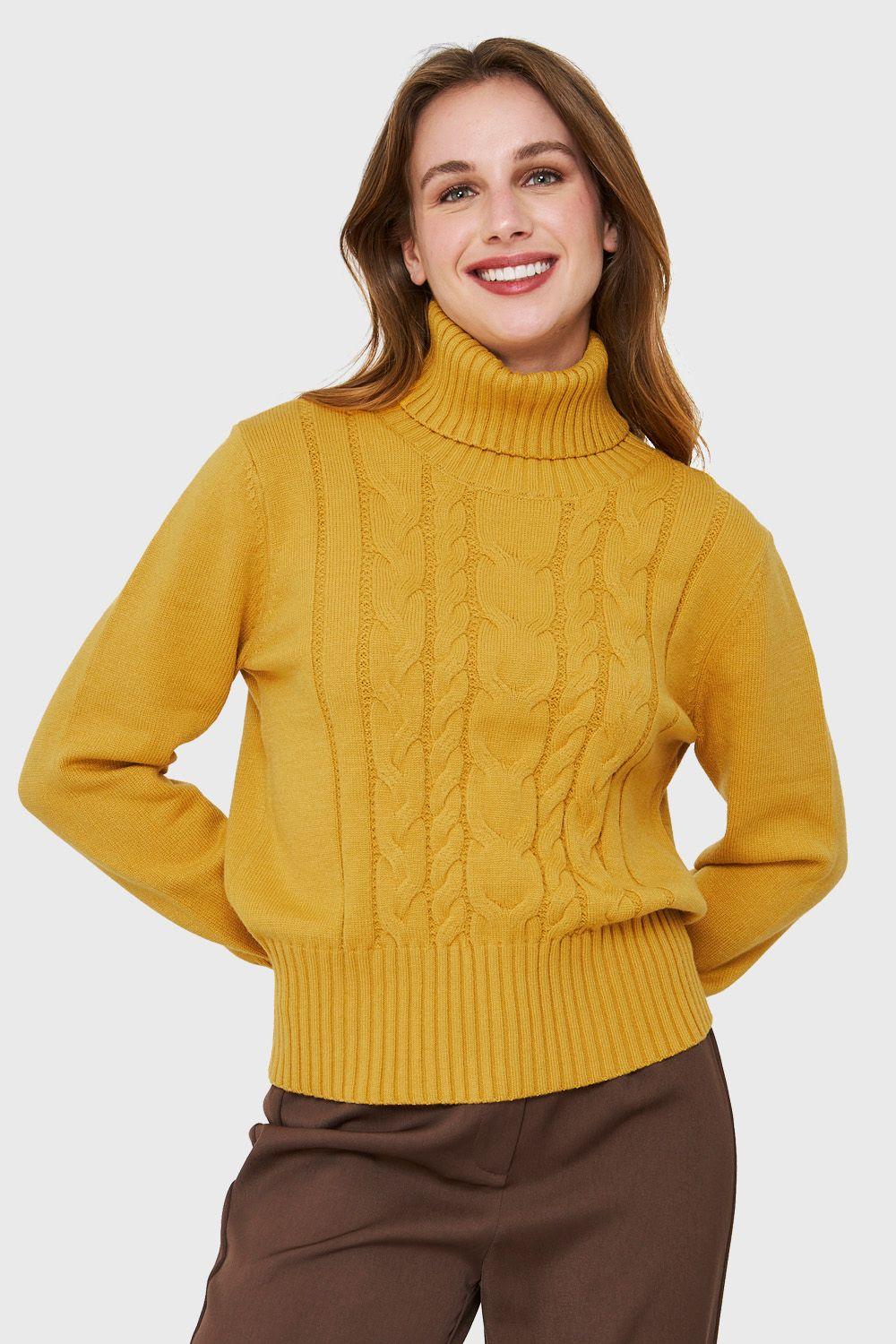 Sweater Tipo Cadeneta Mostaza Nicopoly-4