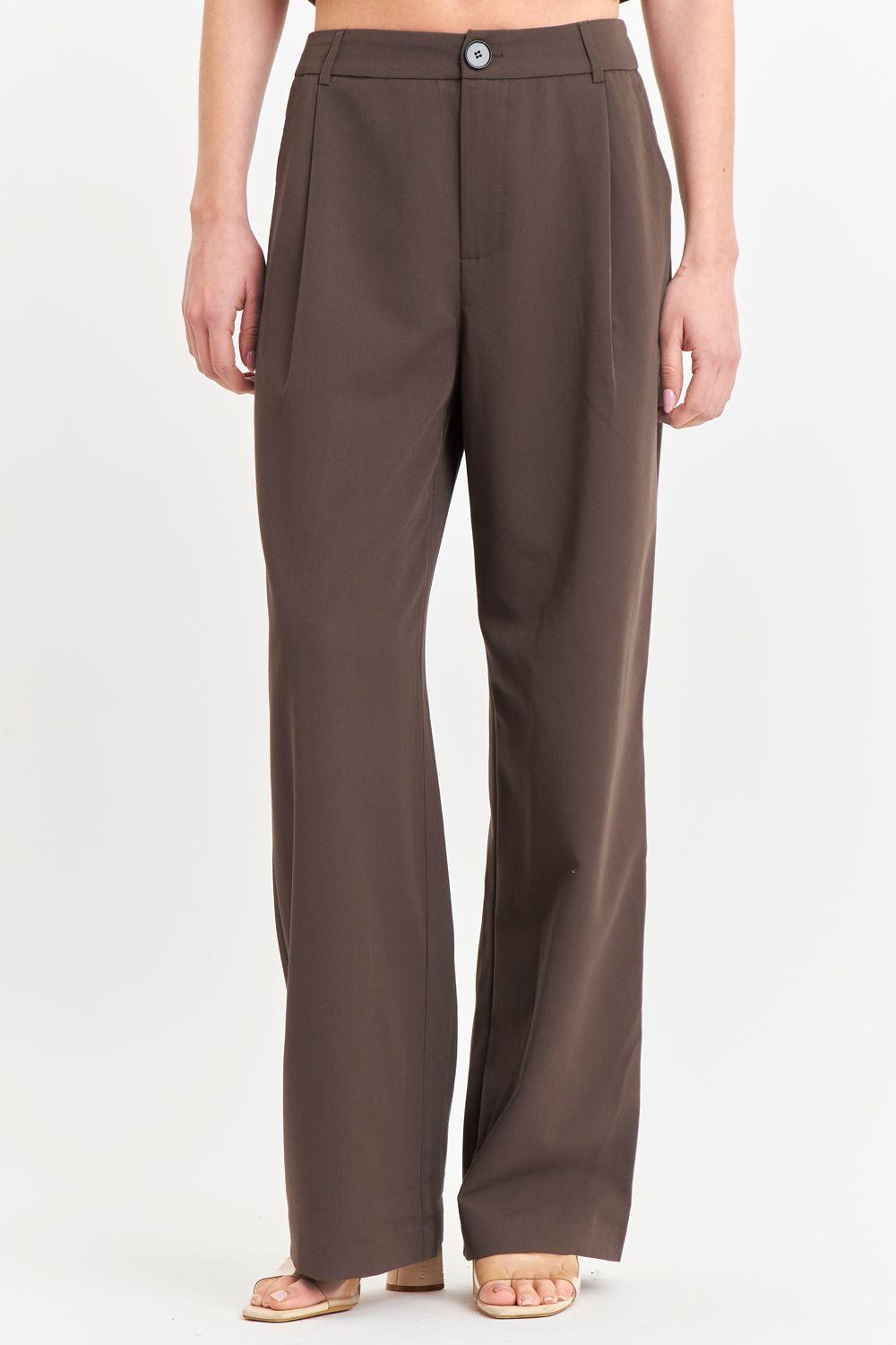 Pantalón Vestir Recto Café Nicopoly-0