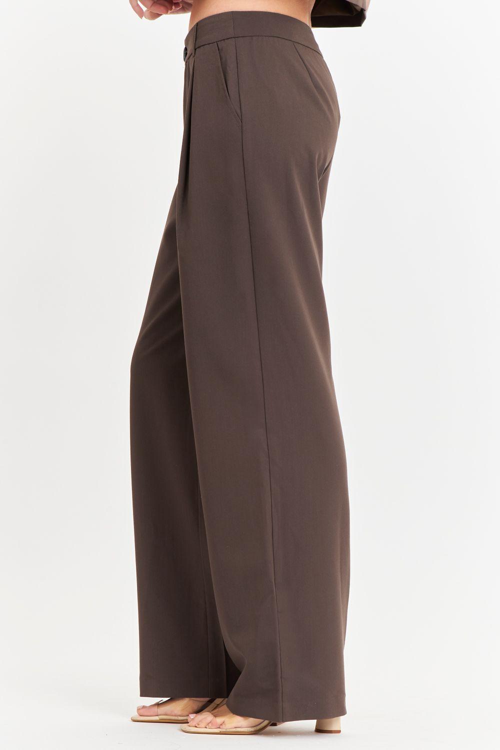 Pantalón Vestir Recto Café Nicopoly-2