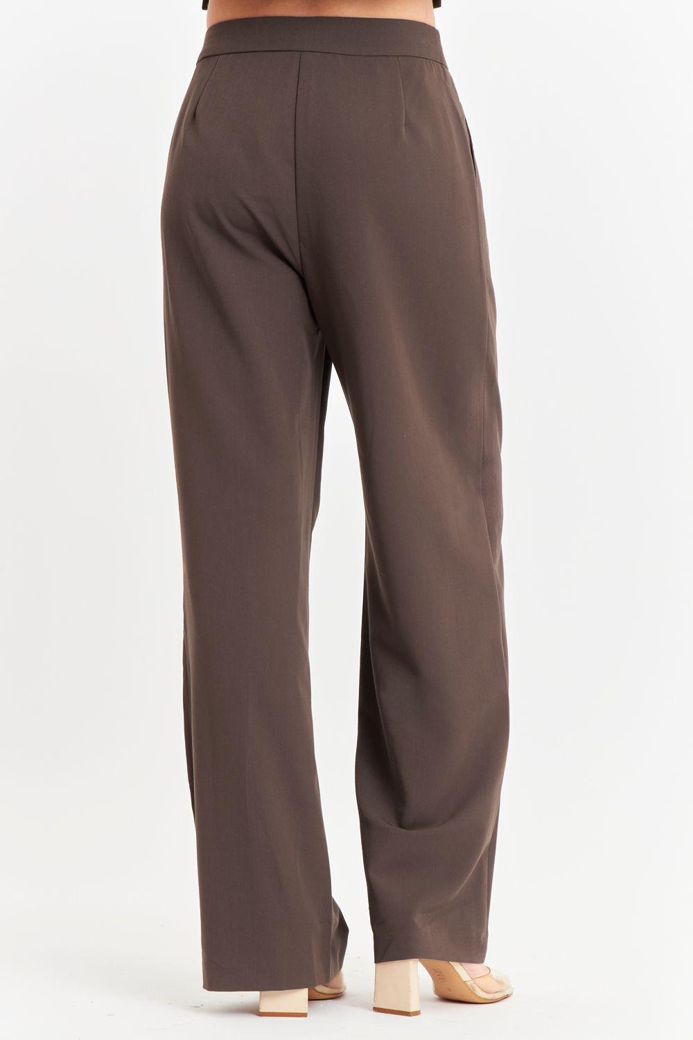 Pantalón Vestir Recto Café Nicopoly-3