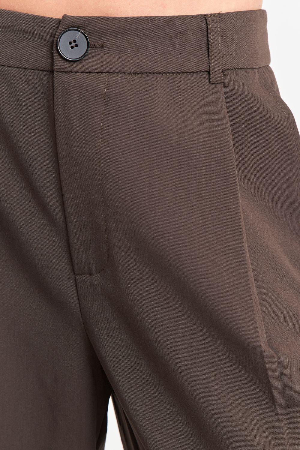 Pantalón Vestir Recto Café Nicopoly-5