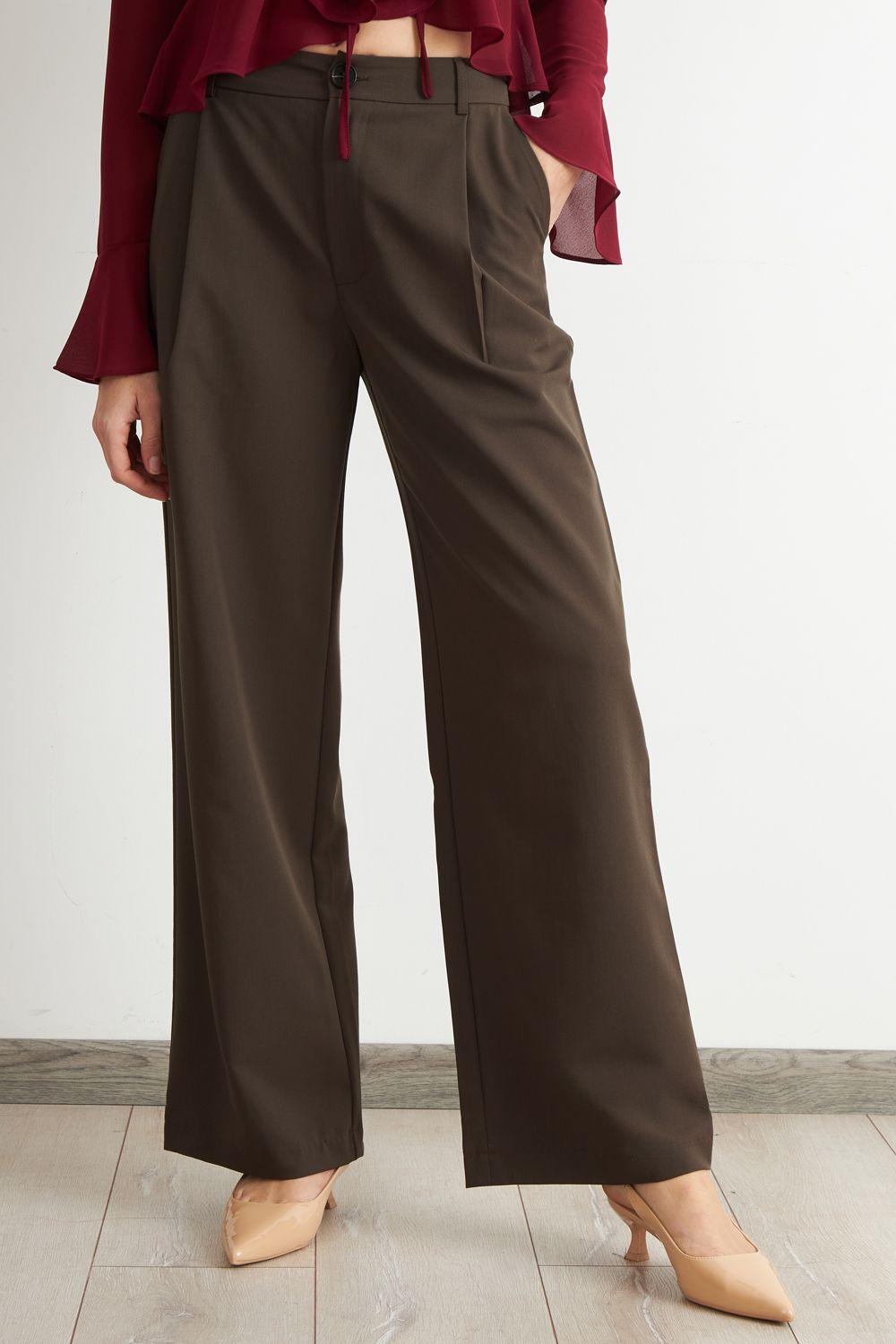 Pantalón Vestir Recto Café Nicopoly-4
