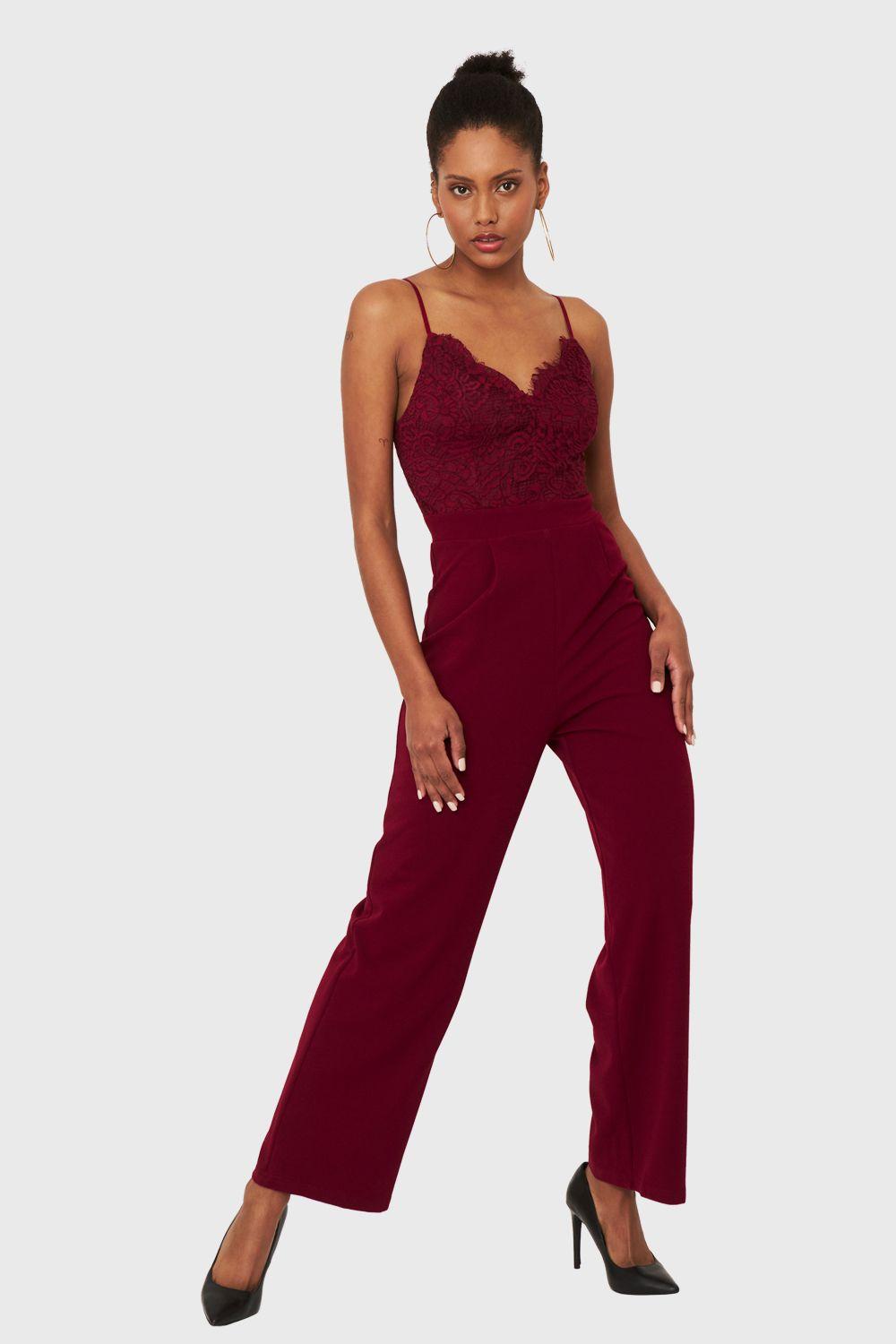 Enterito Canesú Encaje Burdeo Nicopoly-1