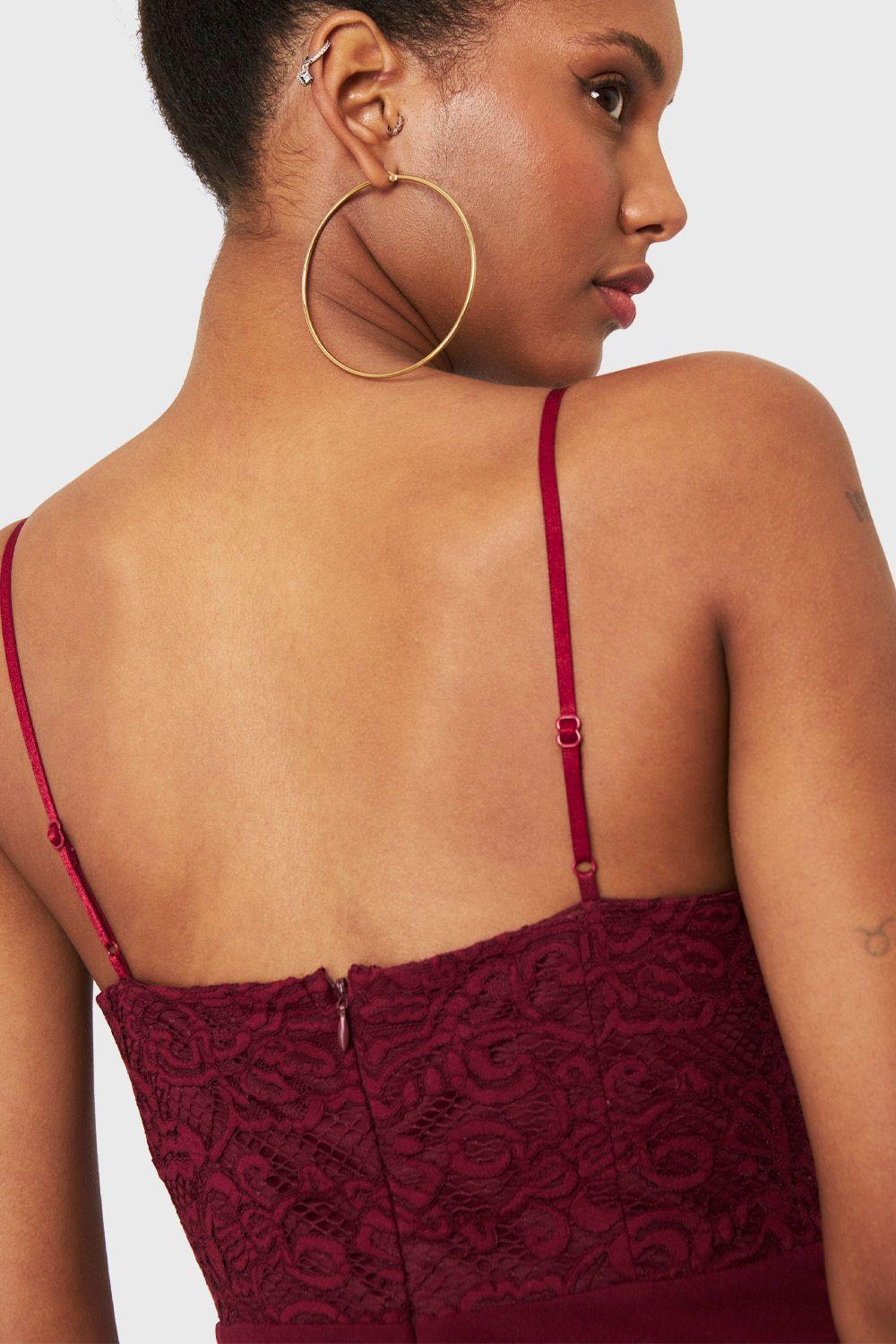 Enterito Canesú Encaje Burdeo Nicopoly-5