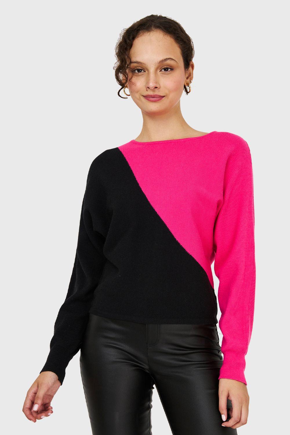 Sweater Color Block Fucsia Nicopoly-0