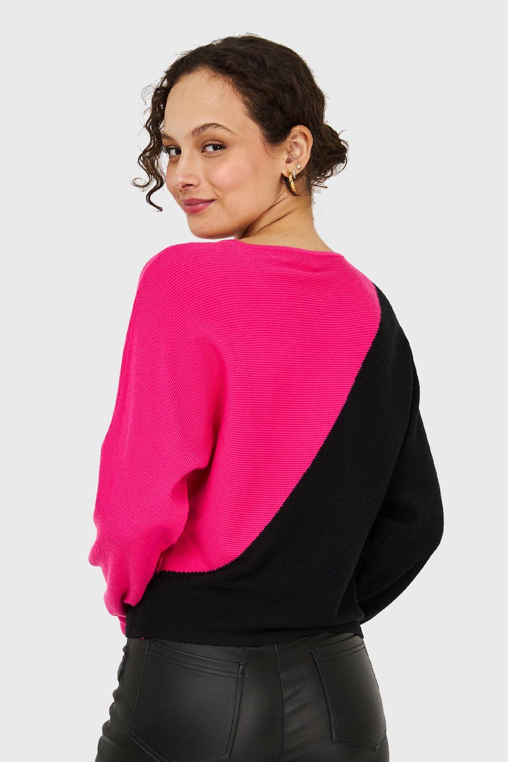 Sweater Color Block Fucsia Nicopoly-3