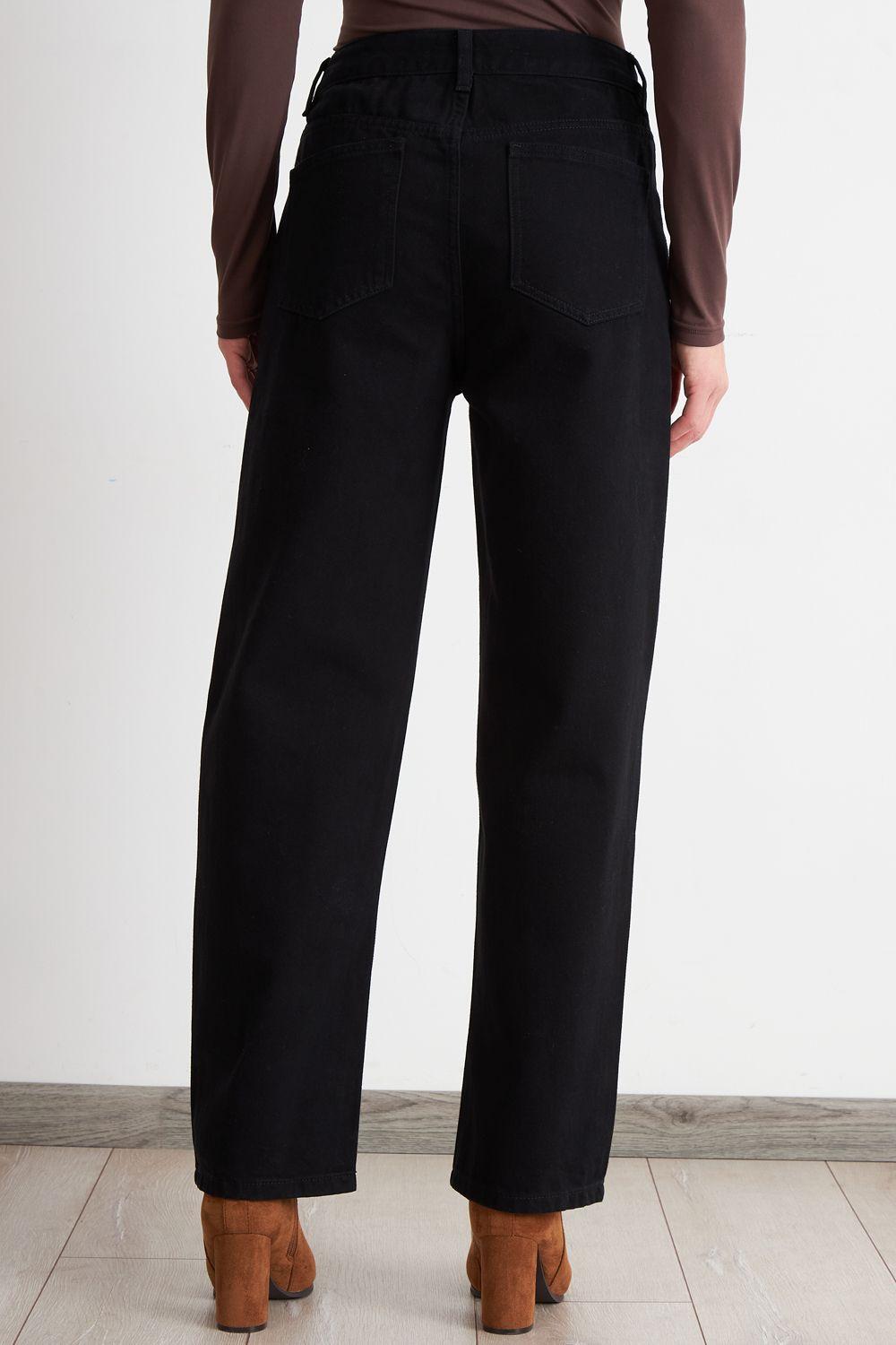 Jeans Rectos Tiro Alto Negro	 Nicopoly-3