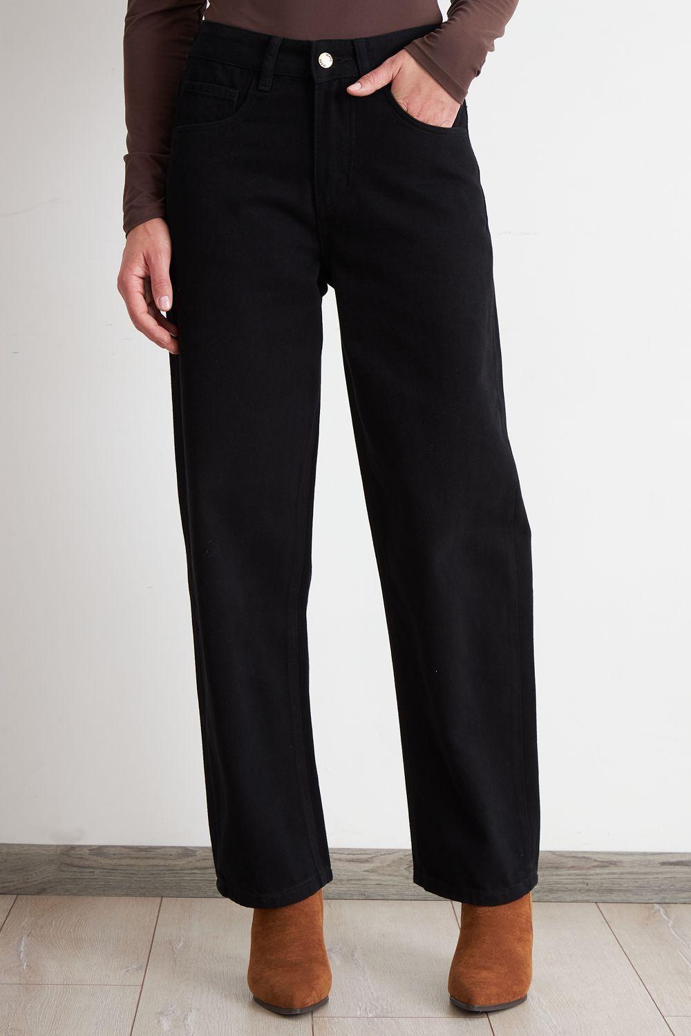 Jeans Rectos Tiro Alto Negro	 Nicopoly-4