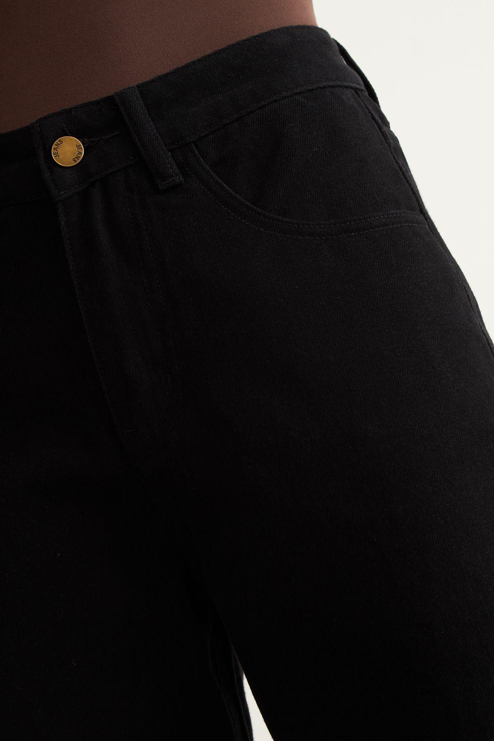 Jeans Rectos Tiro Alto Negro	 Nicopoly-5