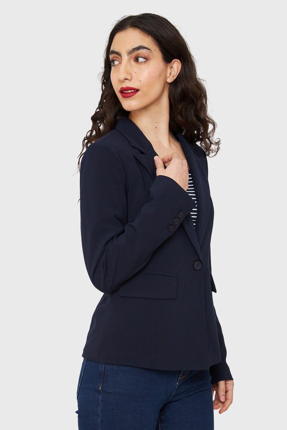 Blazer Bolsillos Solapas Azul Marino Nicopoly-2