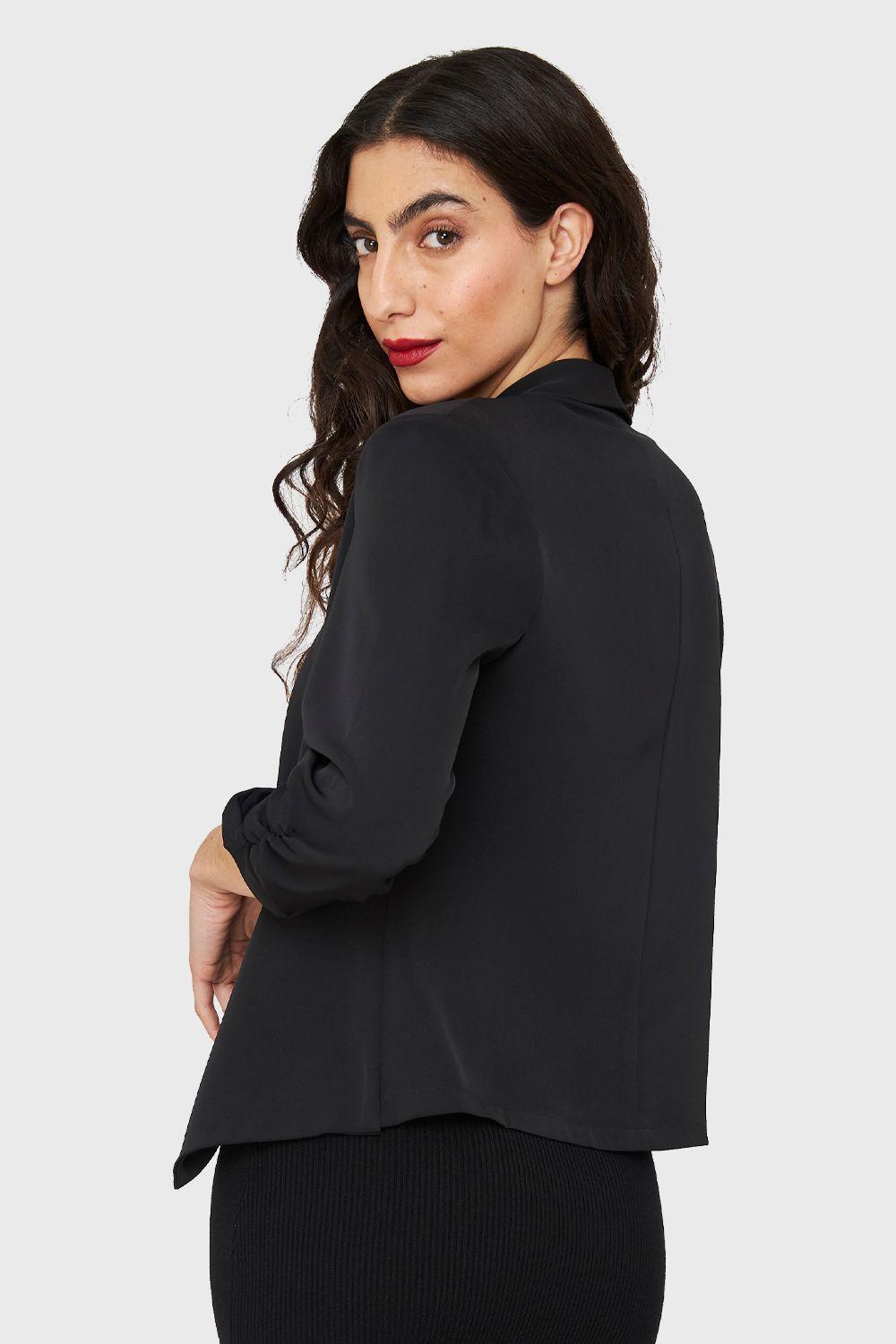 Blazer Solapa Manga 3/4 Negro Nicopoly-3
