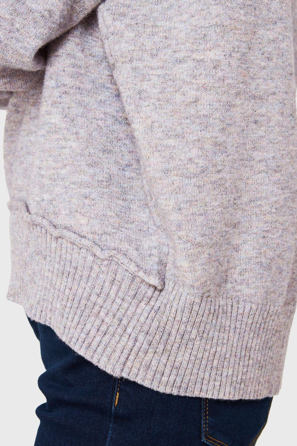 Sweater Cuello V Profundo Gris Nicopoly-5