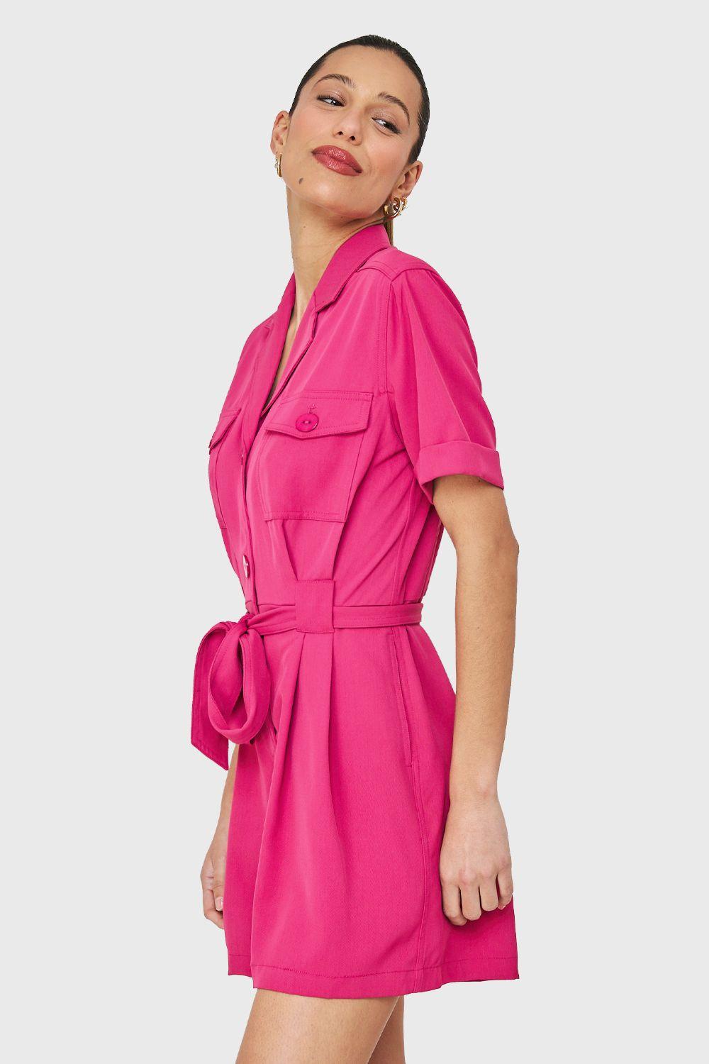 Enterito Corto Tipo Cargo Fucsia Nicopoly-2