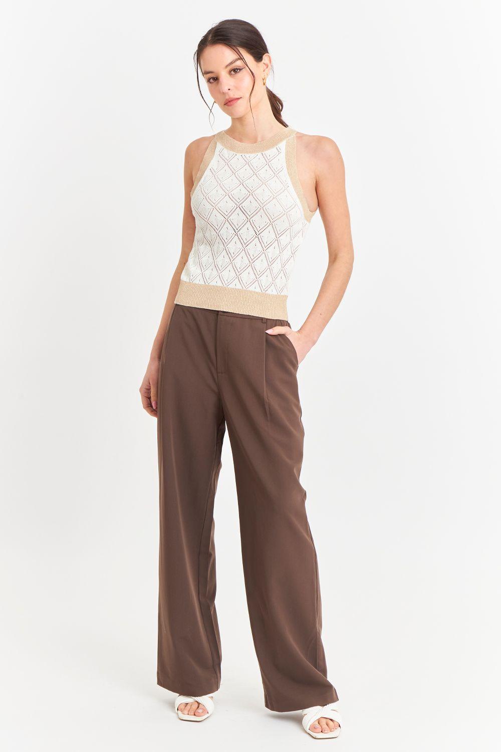 Polera Halter Calada Blanco/Dorado Nicopoly-1