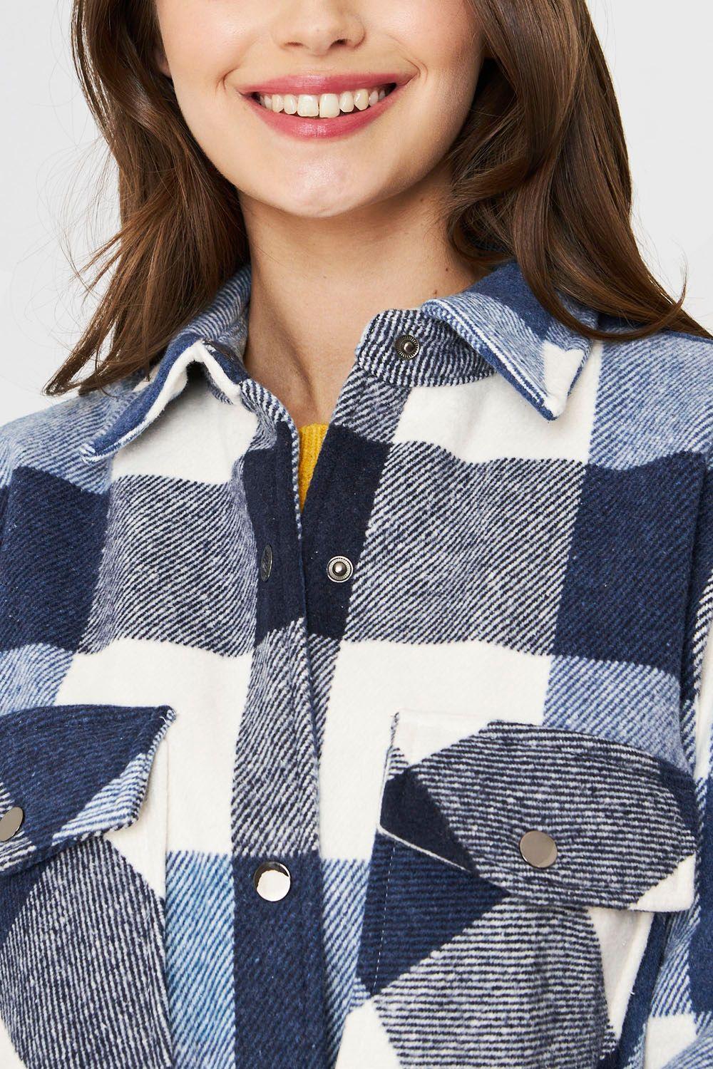 Sobrecamisa Cuadros Azul Nicopoly-5