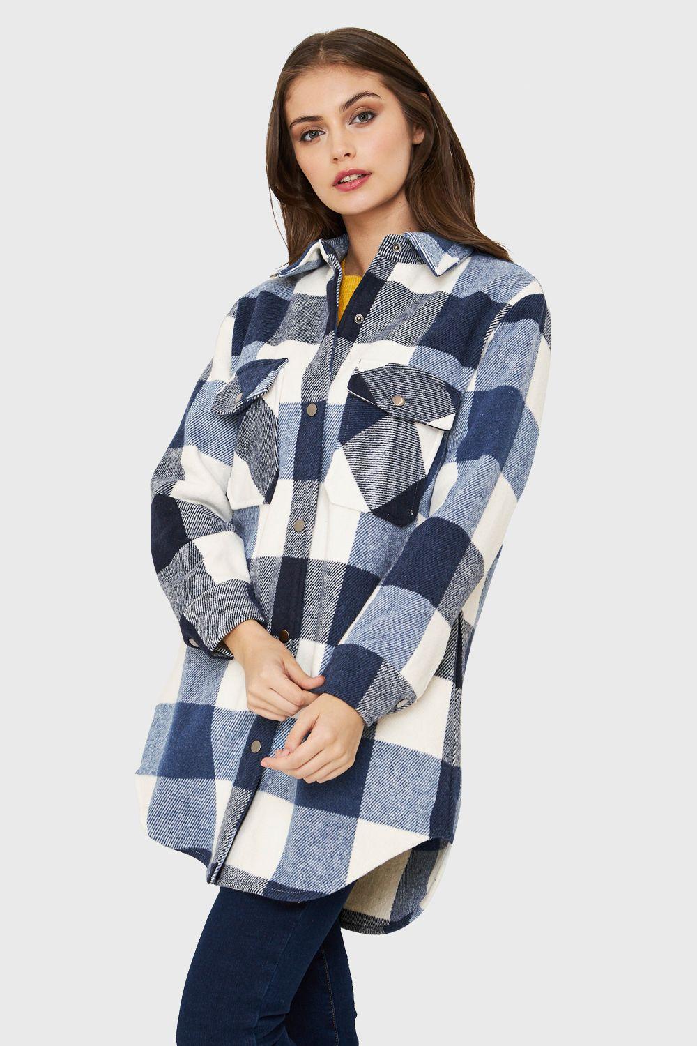 Sobrecamisa Cuadros Azul Nicopoly-2