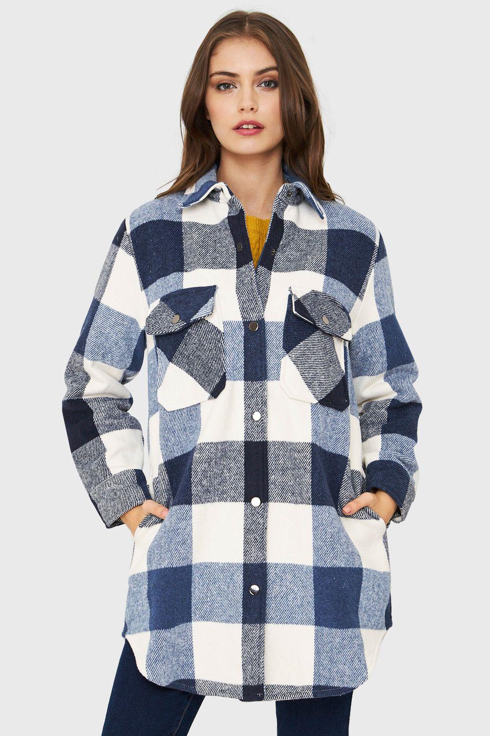 Sobrecamisa Cuadros Azul Nicopoly-4
