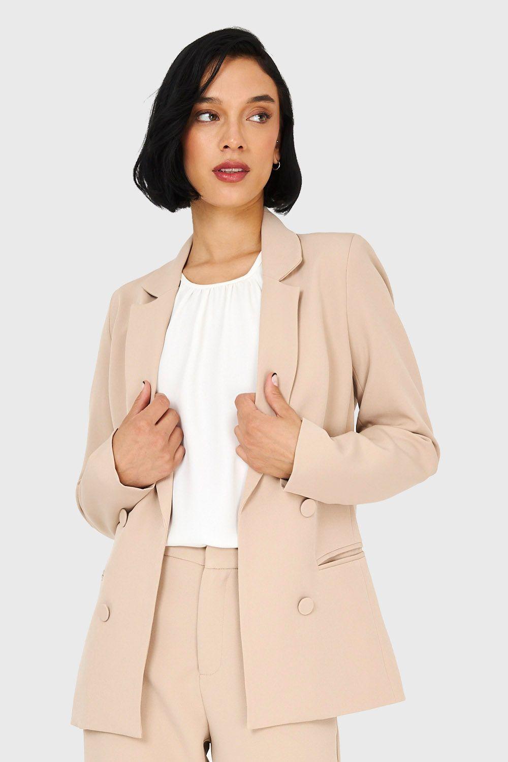 Blazer De Tope Botones Decorativos Khaki Nicopoly-4