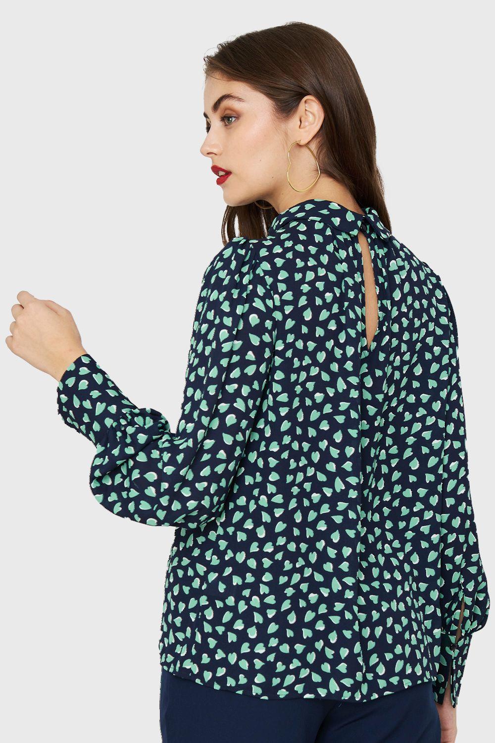 Blusa Corazones Azul Marino Nicopoly-3