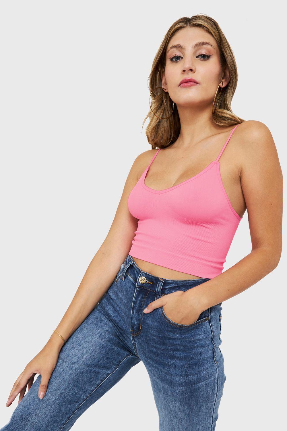 Peto Escote En V Rosado Nicopoly-4