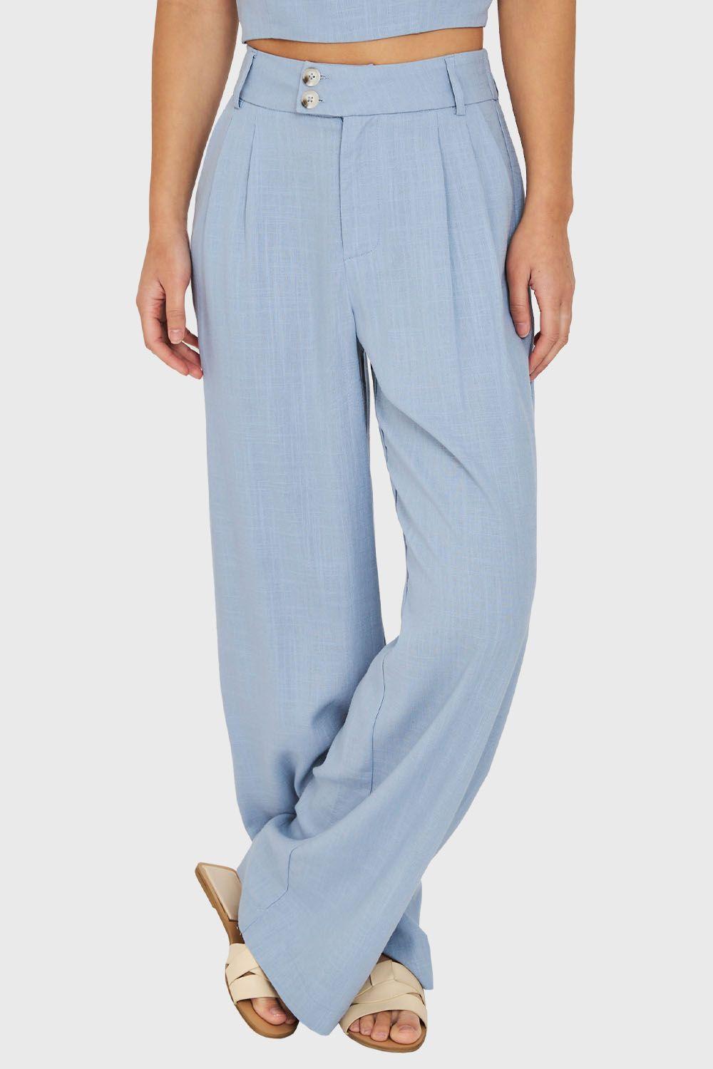 Pantalón Dos Botones Celeste Nicopoly-0