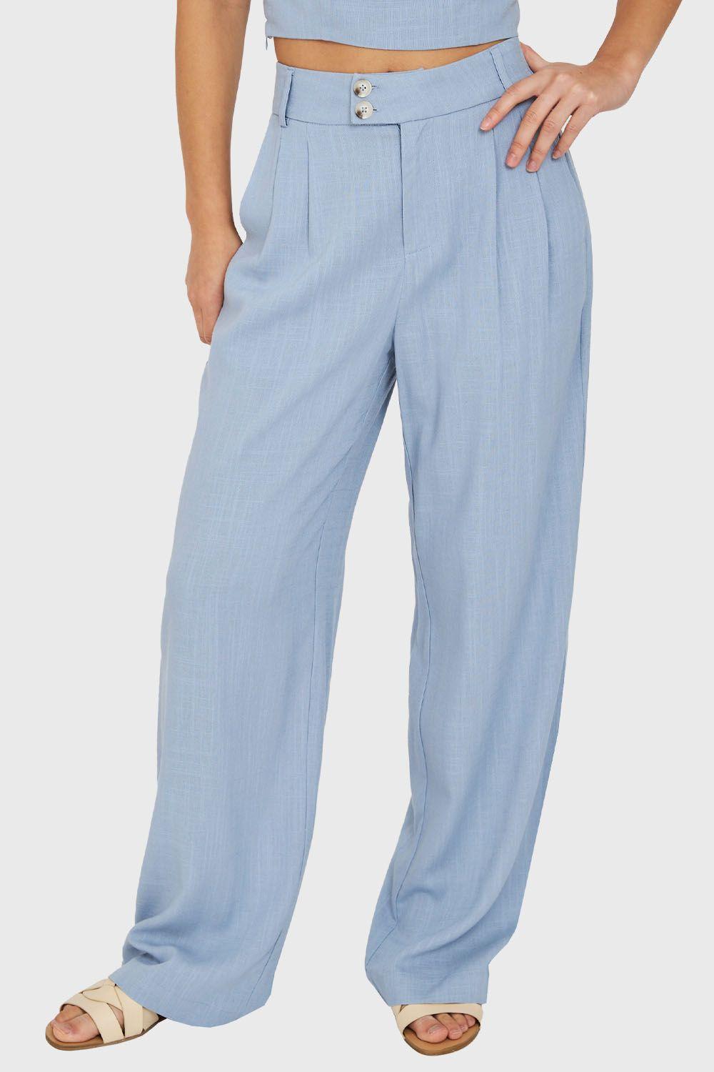 Pantalón Dos Botones Celeste Nicopoly-4