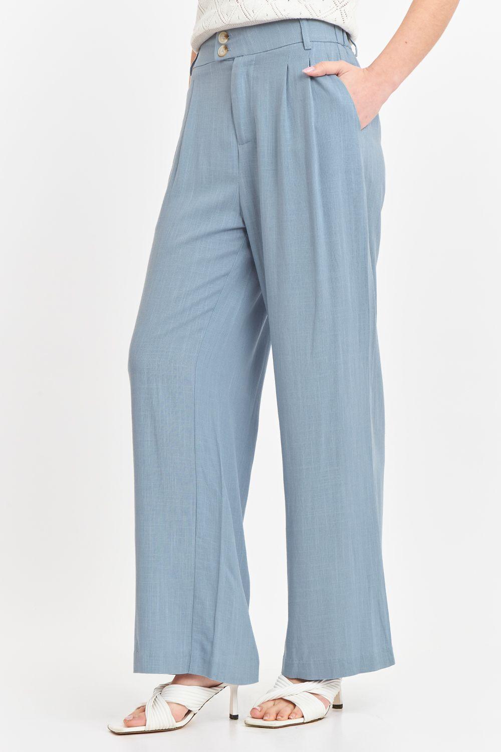 Pantalón Dos Botones Celeste Nicopoly-2