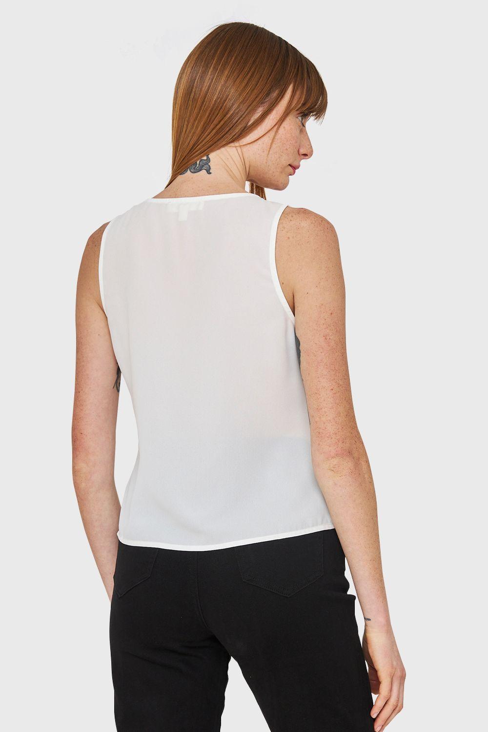 Blusa Básica Con Botones Blanco Nicopoly-3