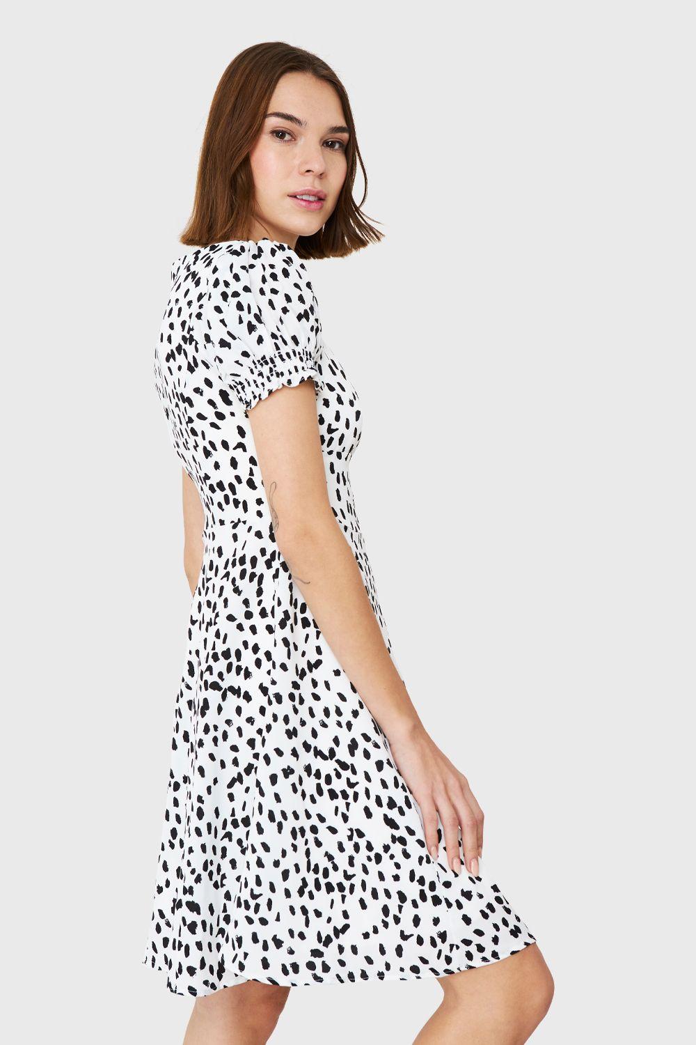 Vestido Print Lunares Blanco Nicopoly-2