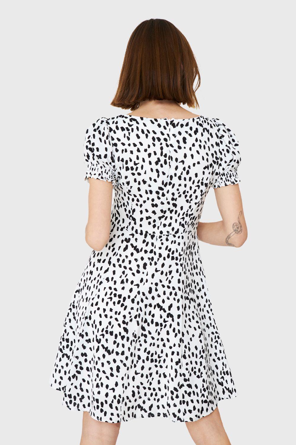 Vestido Print Lunares Blanco Nicopoly-3