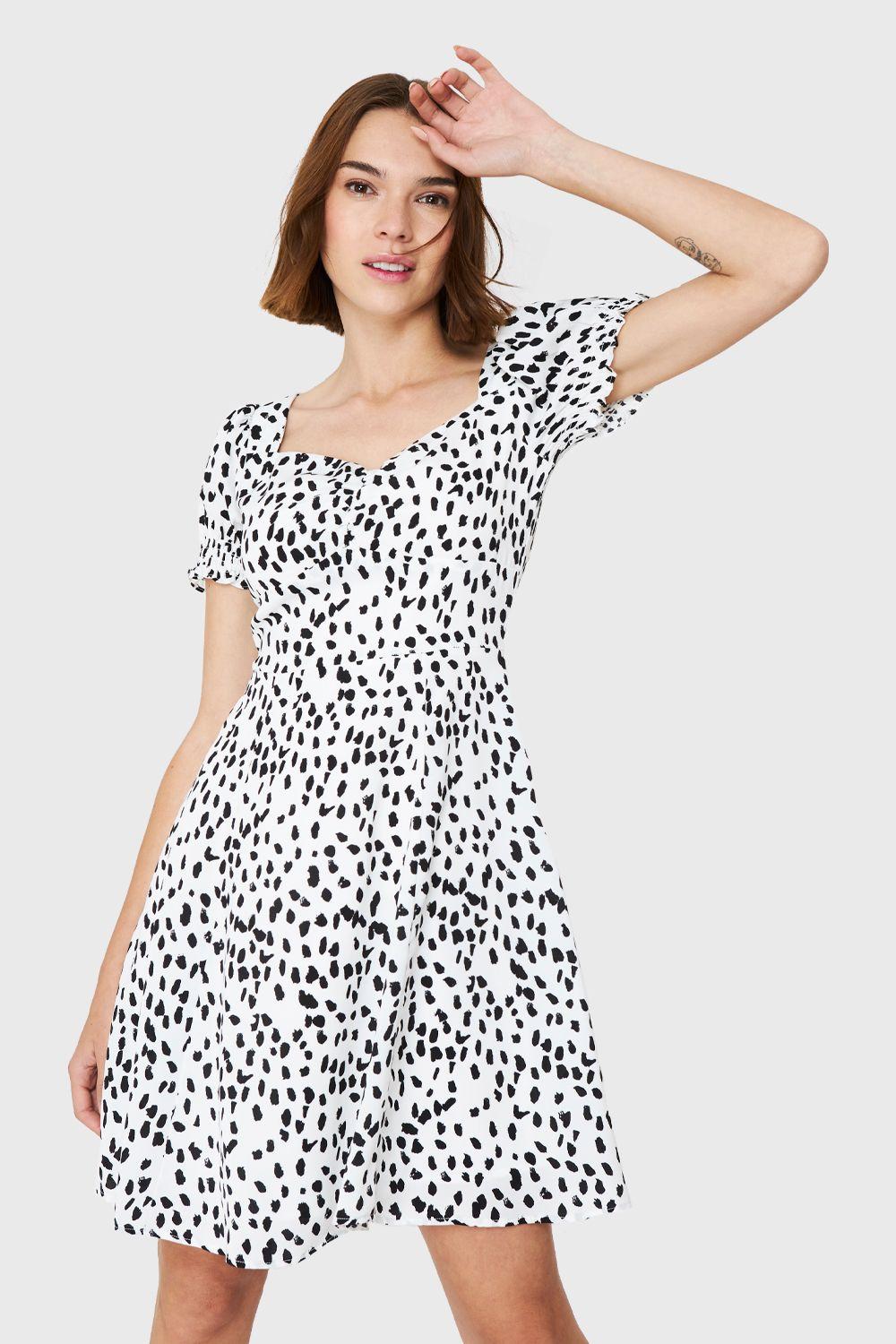 Vestido Print Lunares Blanco Nicopoly-4