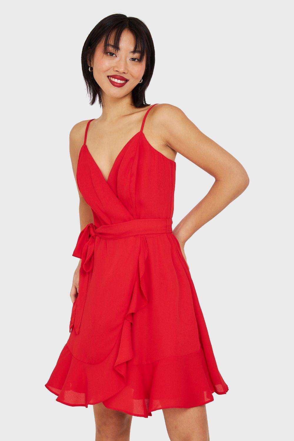 Vestido Corto Tulipán Rojo Nicopoly-0