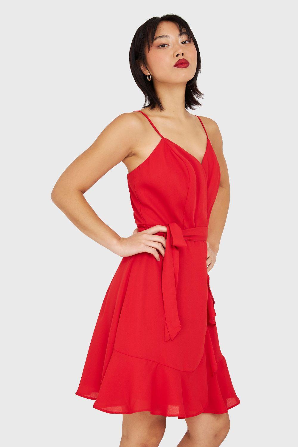 Vestido Corto Tulipán Rojo Nicopoly-2