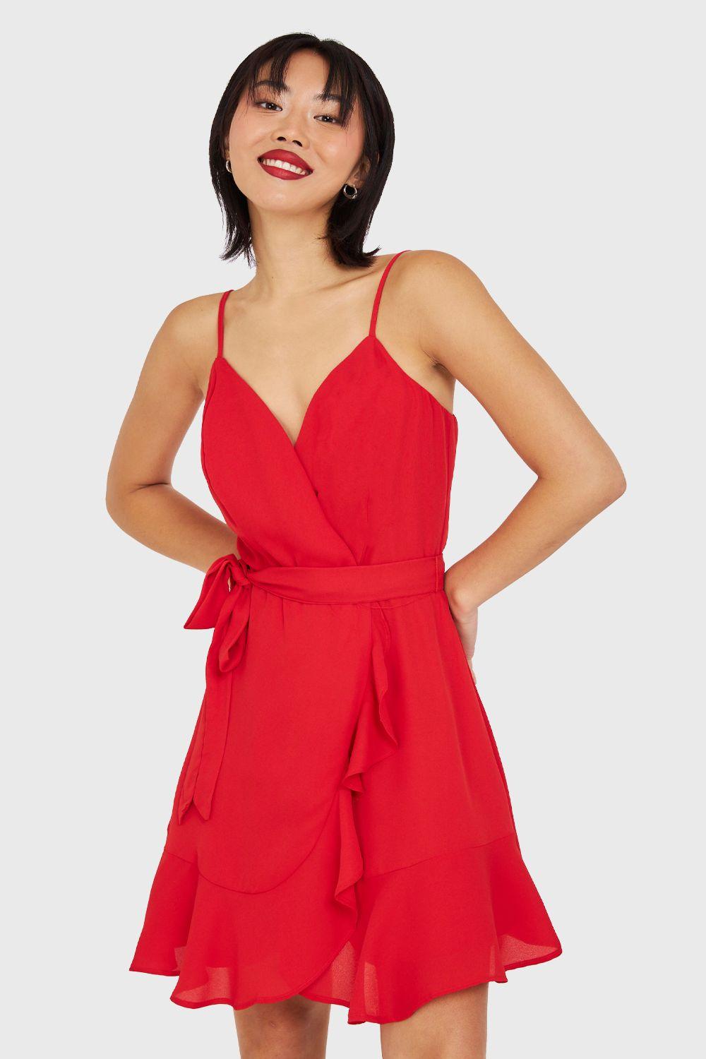 Vestido Corto Tulipán Rojo Nicopoly-4