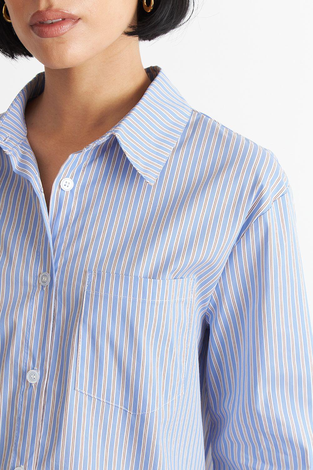 Camisa Rayas Celeste Nicopoly-5