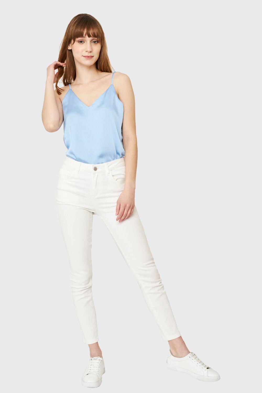 Top Tipo Satín Celeste Nicopoly-1