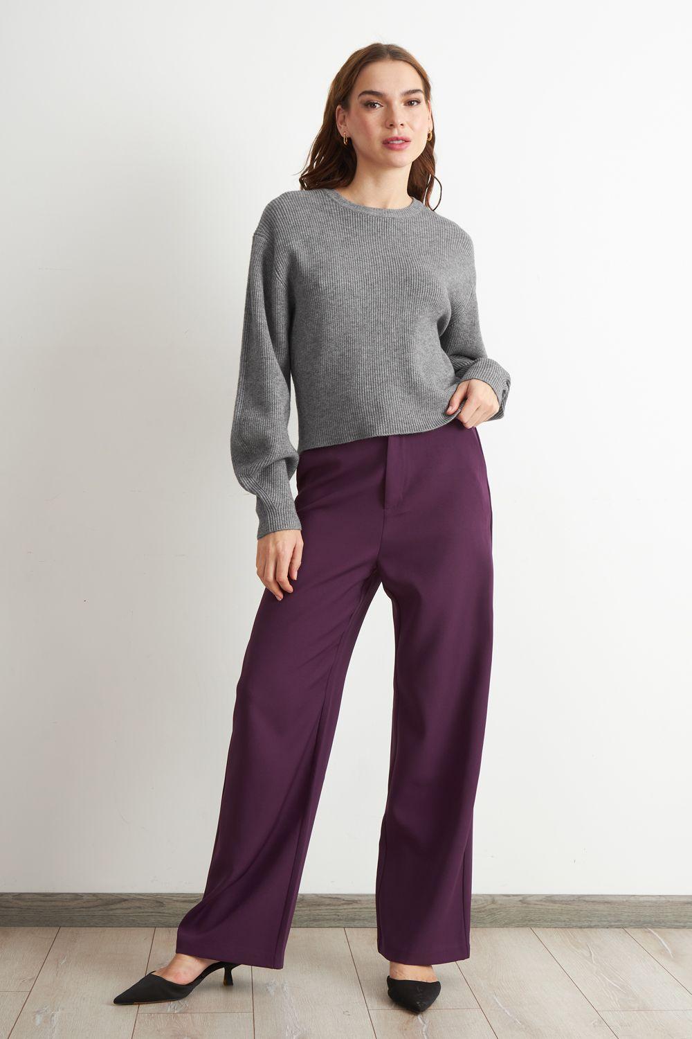 Sweater Jaspeado Cuello Redondo Gris Nicopoly-1