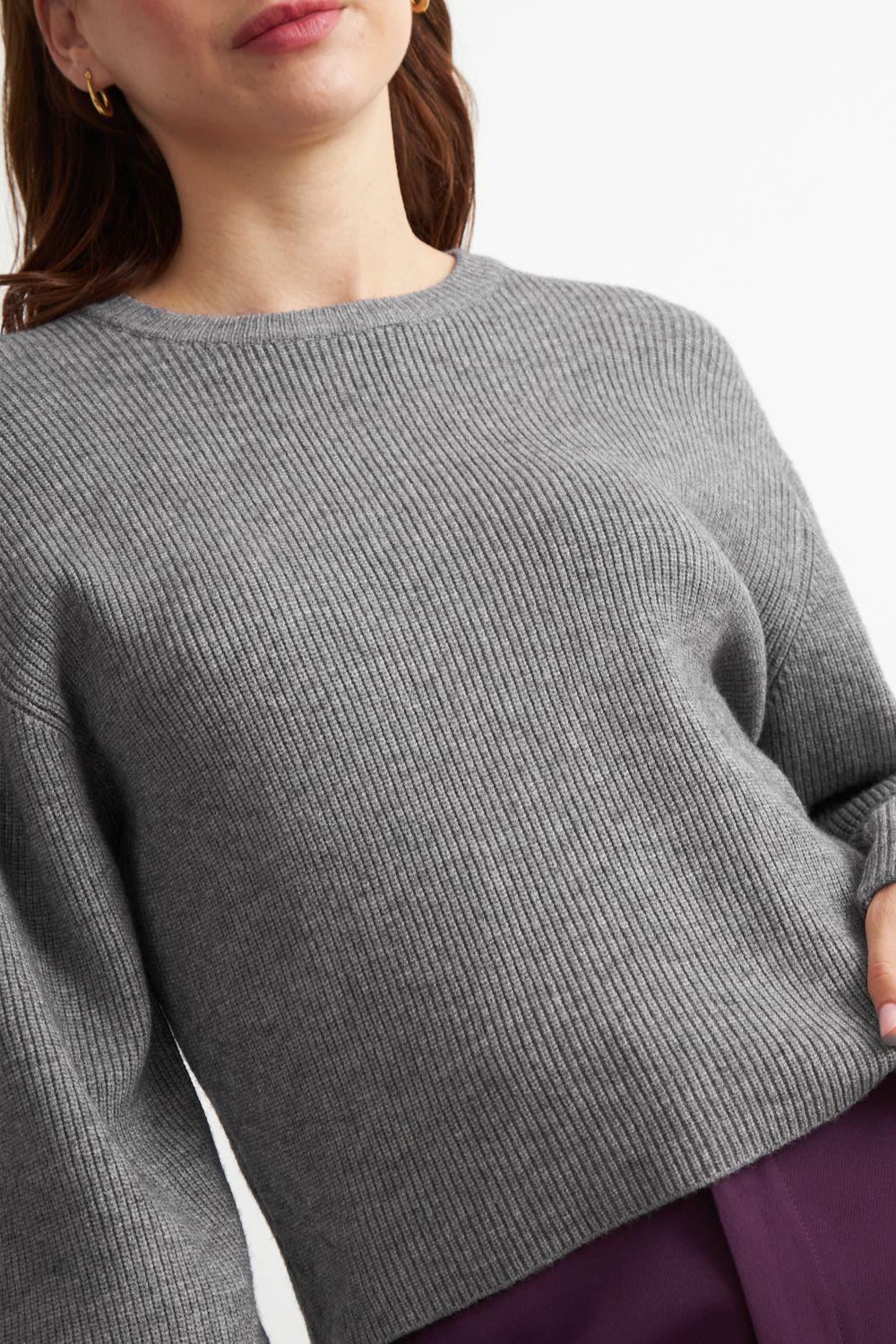 Sweater Jaspeado Cuello Redondo Gris Nicopoly-5