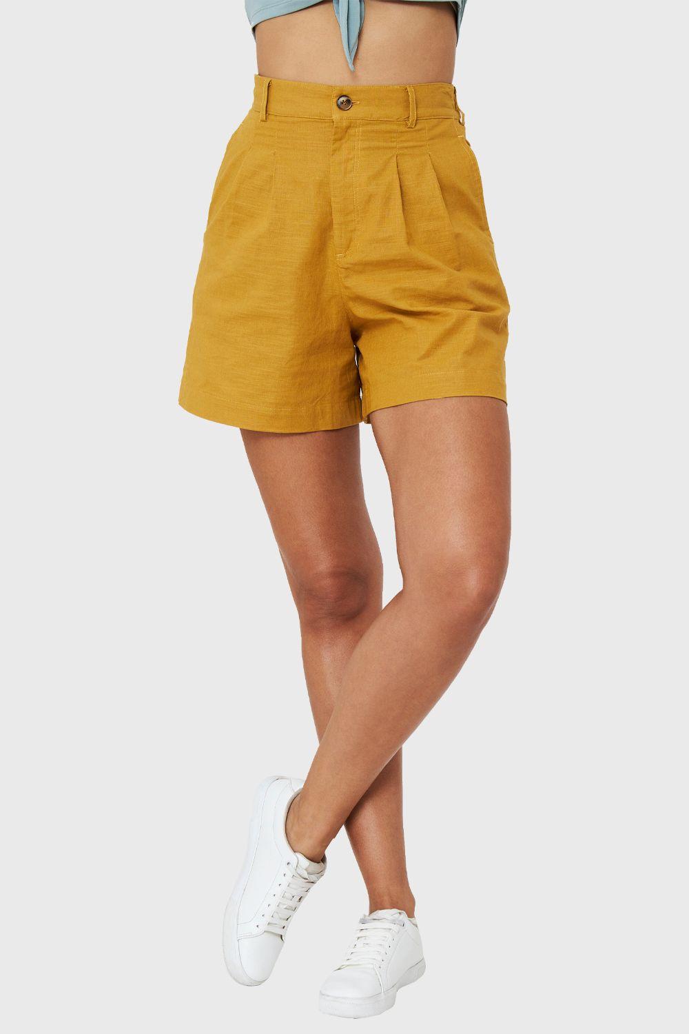 Short Tiro Alto Mostaza Nicopoly-5