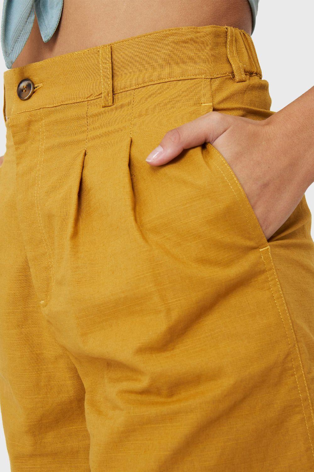 Short Tiro Alto Mostaza Nicopoly-4