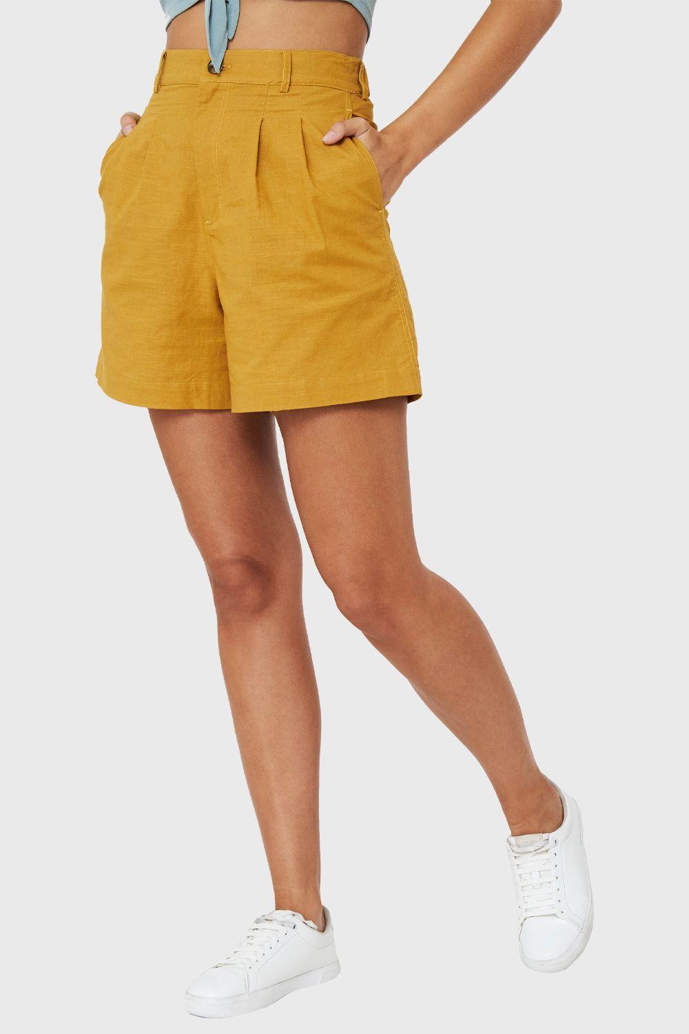 Short Tiro Alto Mostaza Nicopoly-0